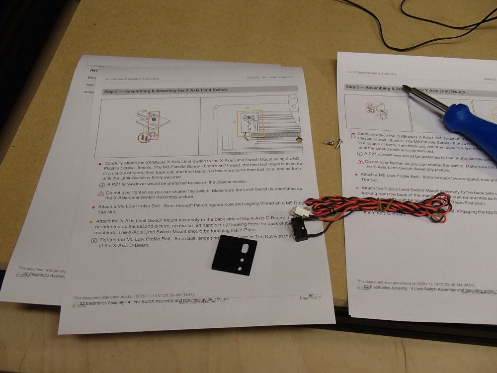 Electronics assembly: 4. Limit Switches