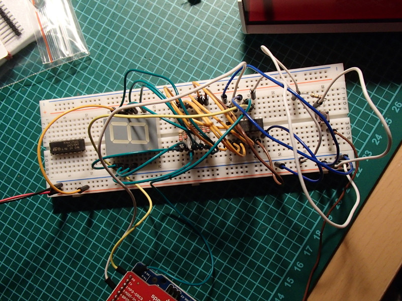 prototype of a 7-segment display